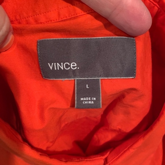 Vince Men's Short Sleeve Button Up Orange Large - Picture 4 of 7